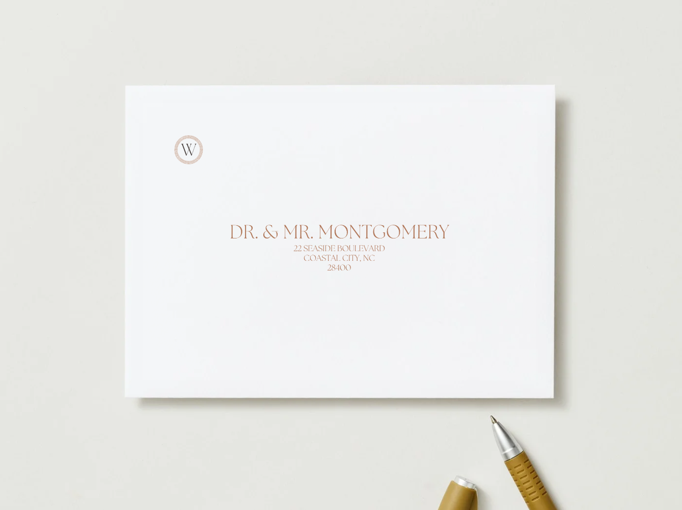 'Harris' Wedding Invite A7 Envelope Editable Template