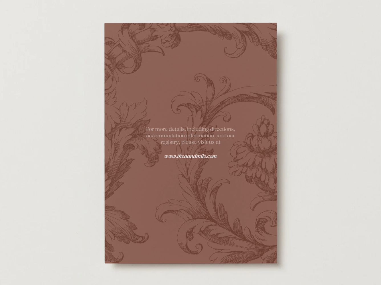 Modern vertical A7 wedding invitation template Canva 'London' design