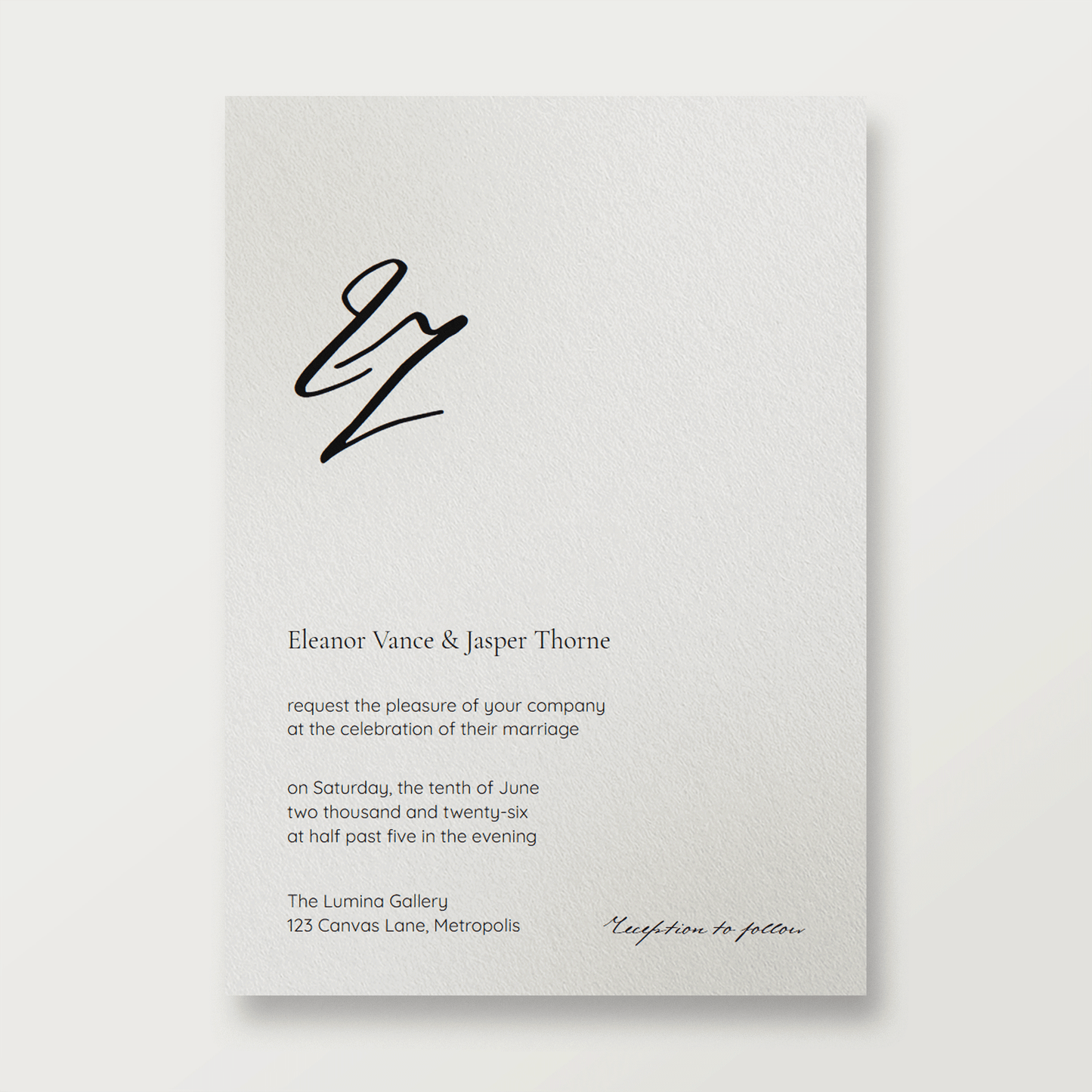Gallery Modern Wedding Invite Vertical Front