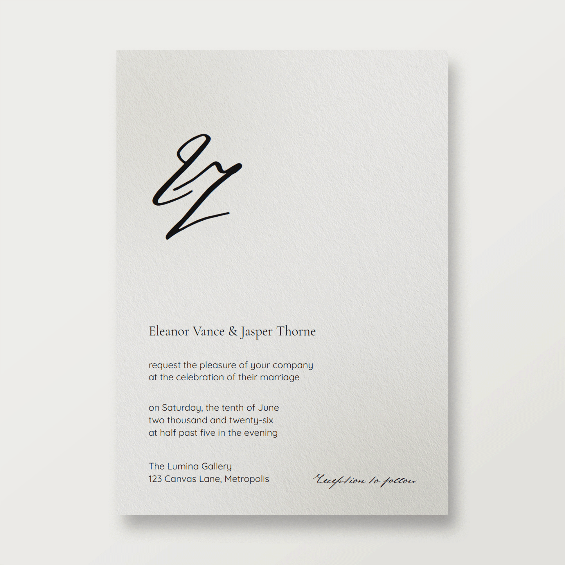 Gallery Modern Wedding Invite Vertical Front
