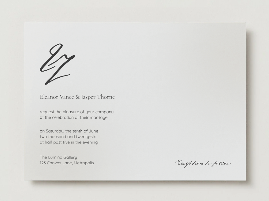 Gallery Modern Wedding Invite Horizontal Front
