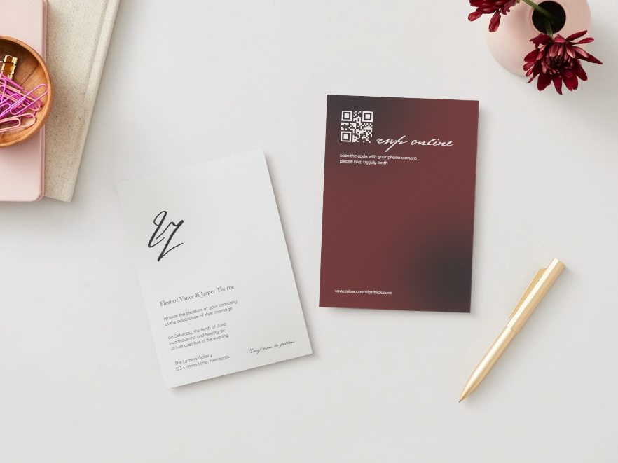 Gallery Modern Wedding Invite Red