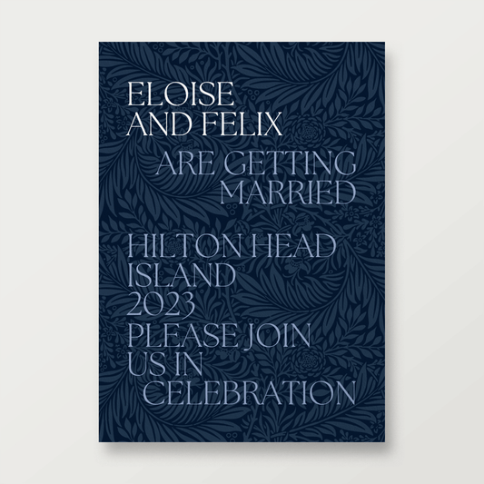 Modern vertical wedding invitation template Canva 'Harris' design