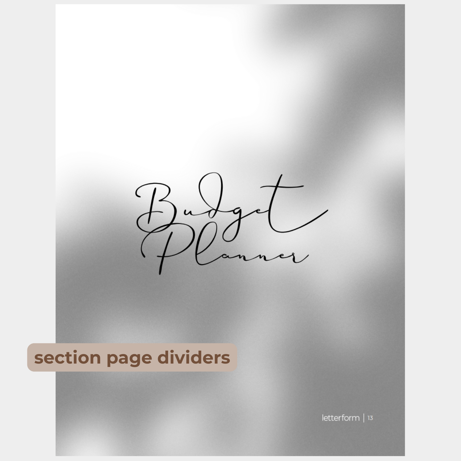 A view of one of the divider pages included